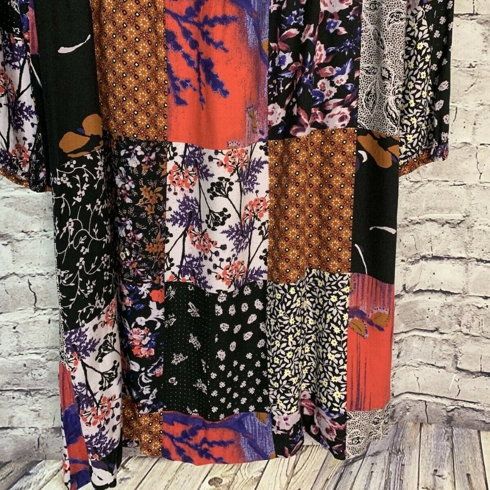 Sold - Anthropologie Dress One September Arcata Boho Patchwork Rayon - Picture 7 of 12